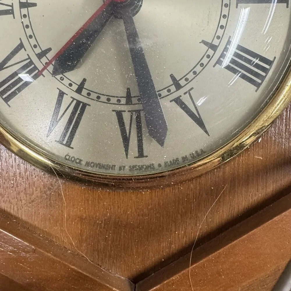 VTG MCM Sessions Electric Table Mantle Clock Wood Made By John D Varble Chicago